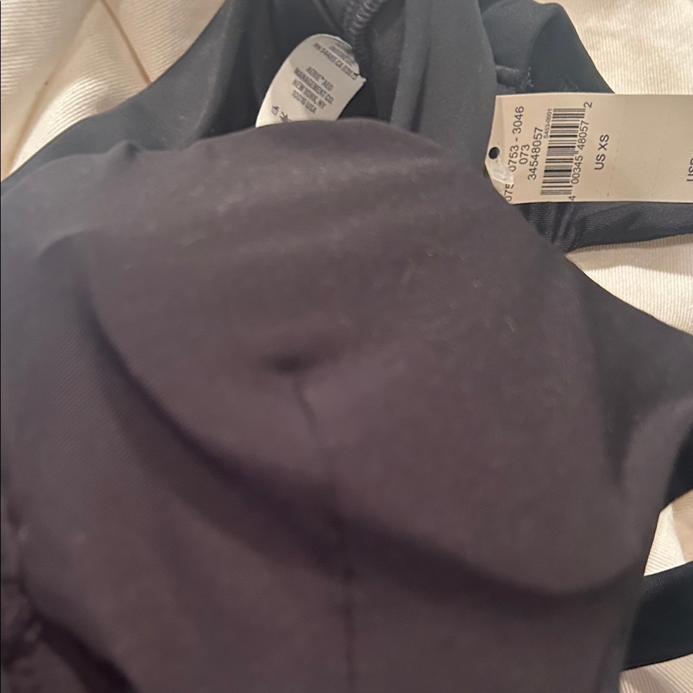 Aerie Classic Black Bikini Top with tie front detail NEW XS - Picture 4 of 8
